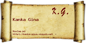 Kanka Gina névjegykártya